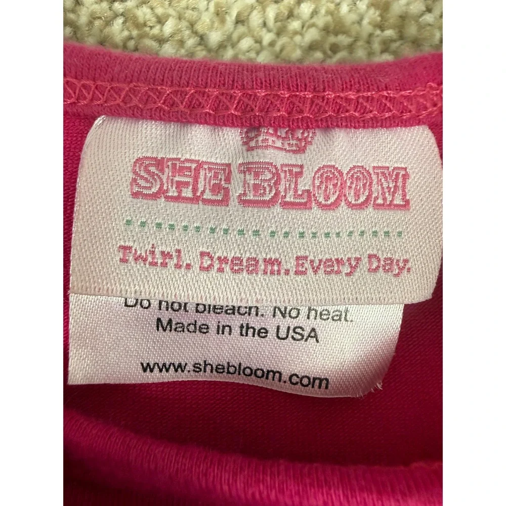 She Bloom Girls 4T Dress Pink Chevron Damask Tiered Tutu USA Twirl Matilda Jane